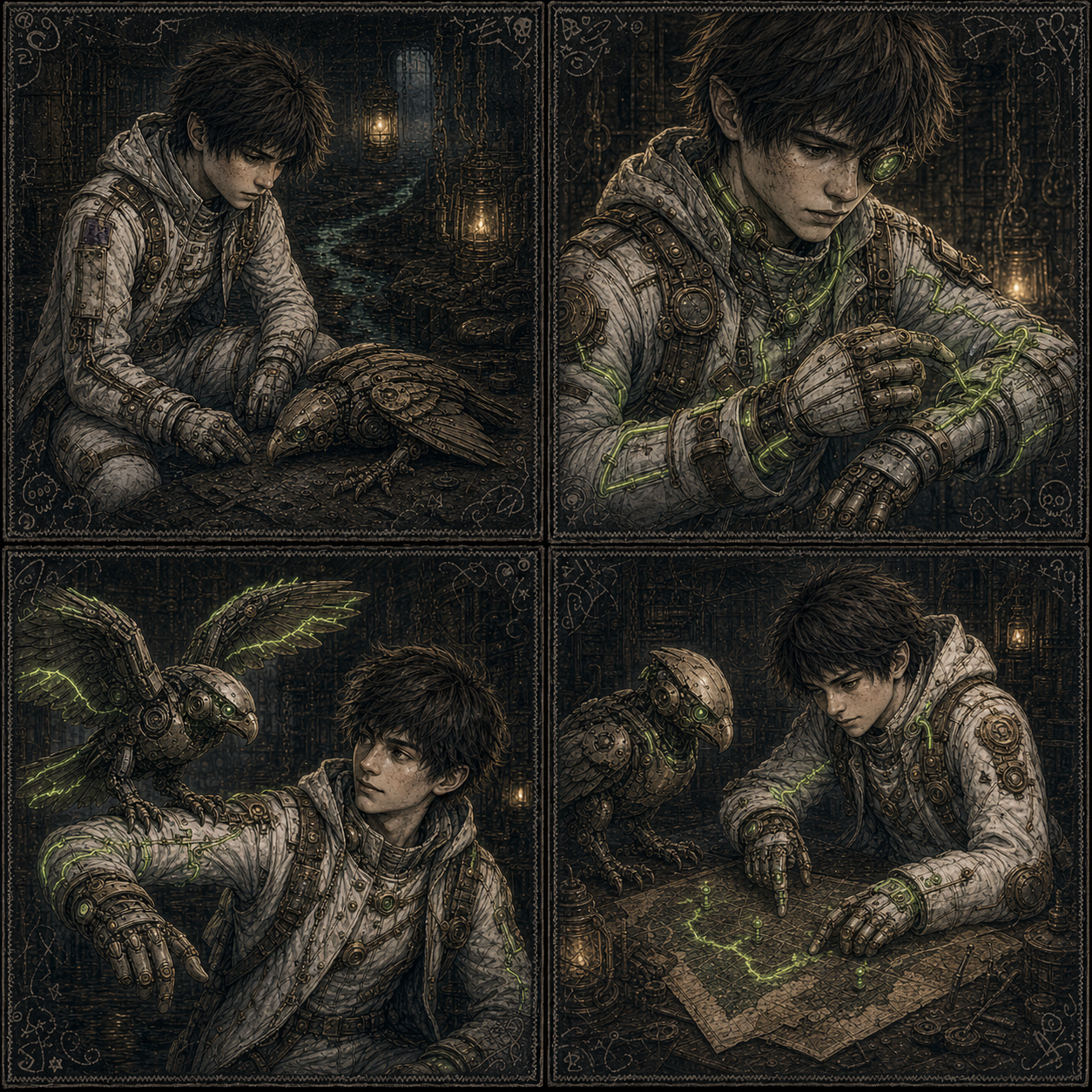 Gen-3 Tronkid mechanical hawk companion route art plate