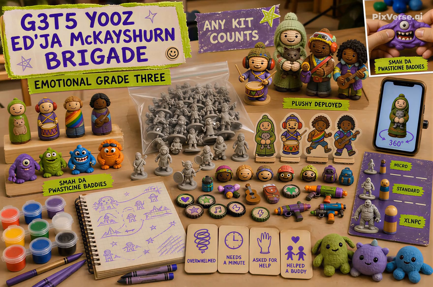 Kid-facing figure and support kit